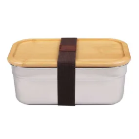 1000ml Stainless Steel Lunch Box with Bamboo Lid