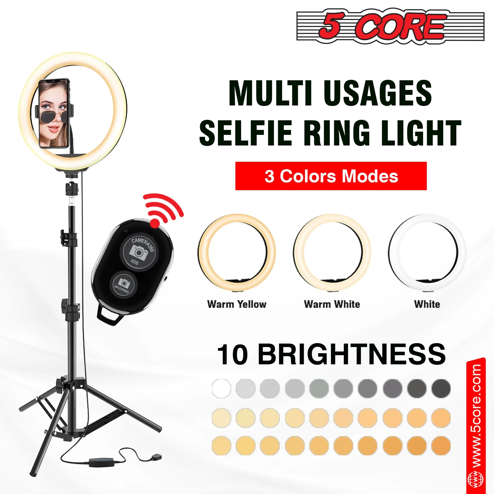 10\" LED TIK Tok Ring Light with Tripod Stand Phone Holder Ringlight Stand"