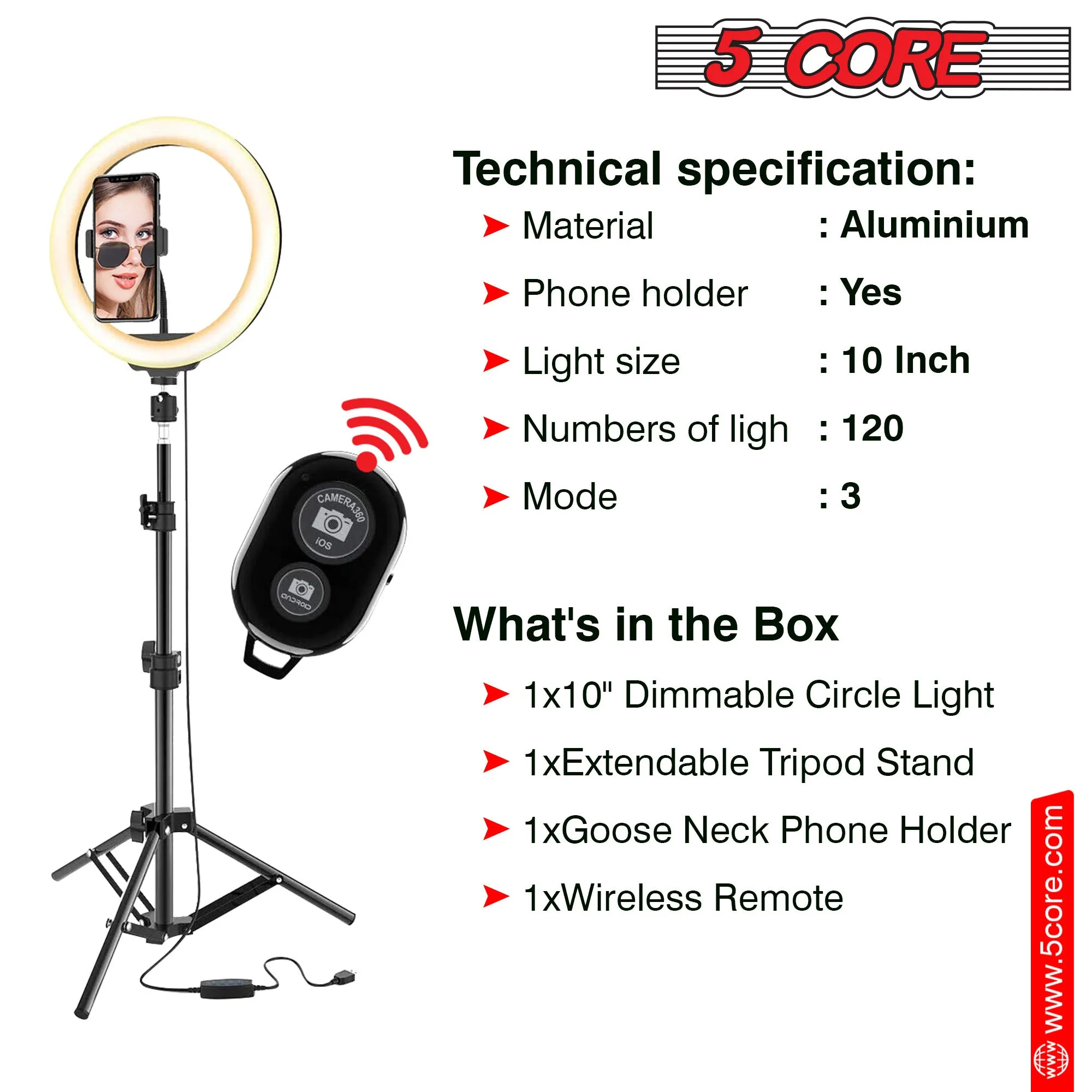 10\" LED TIK Tok Ring Light with Tripod Stand Phone Holder Ringlight Stand"