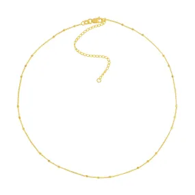 14K Gold Saturn Choker Chain