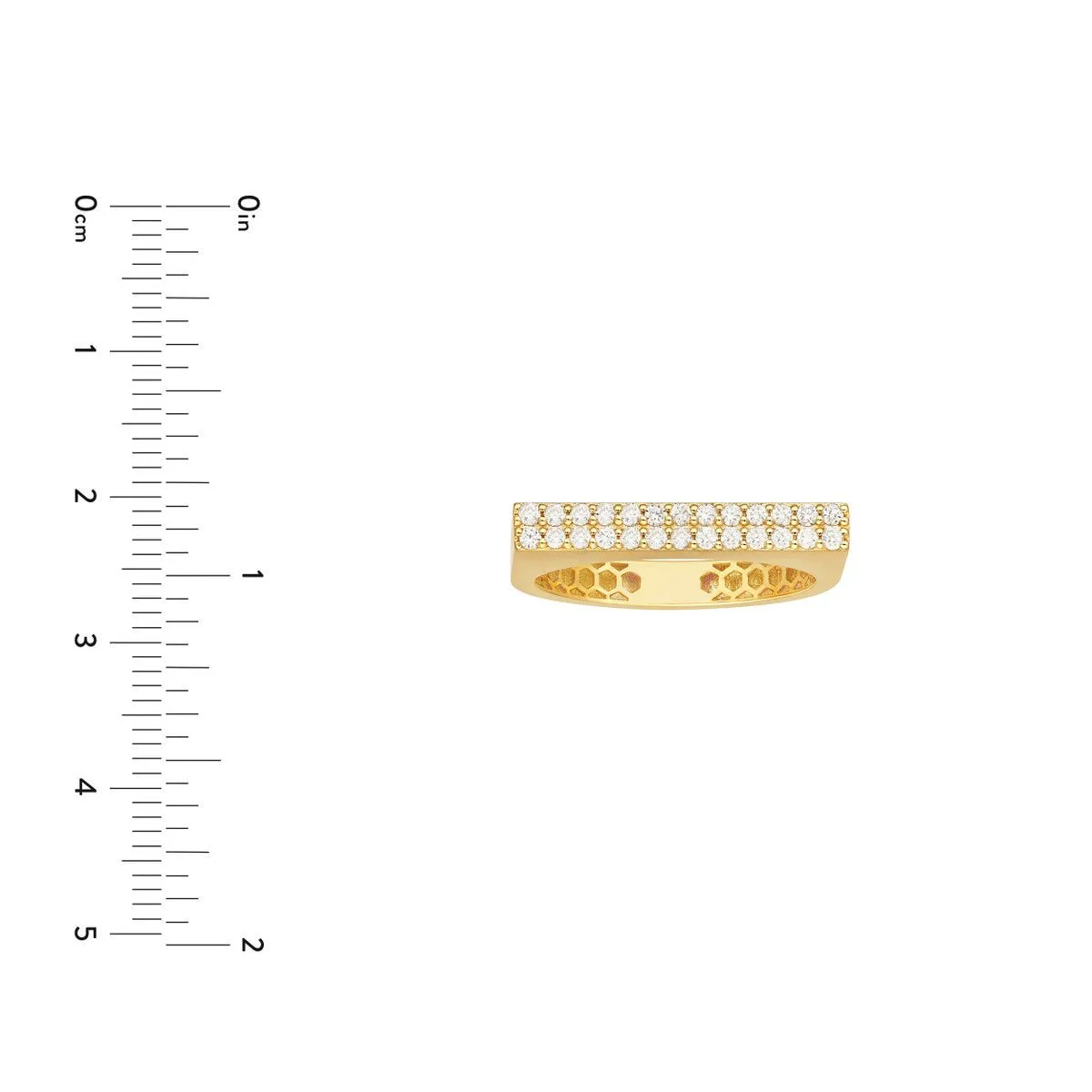 14K Yellow Gold 0.23ct Diamond Bar Ring