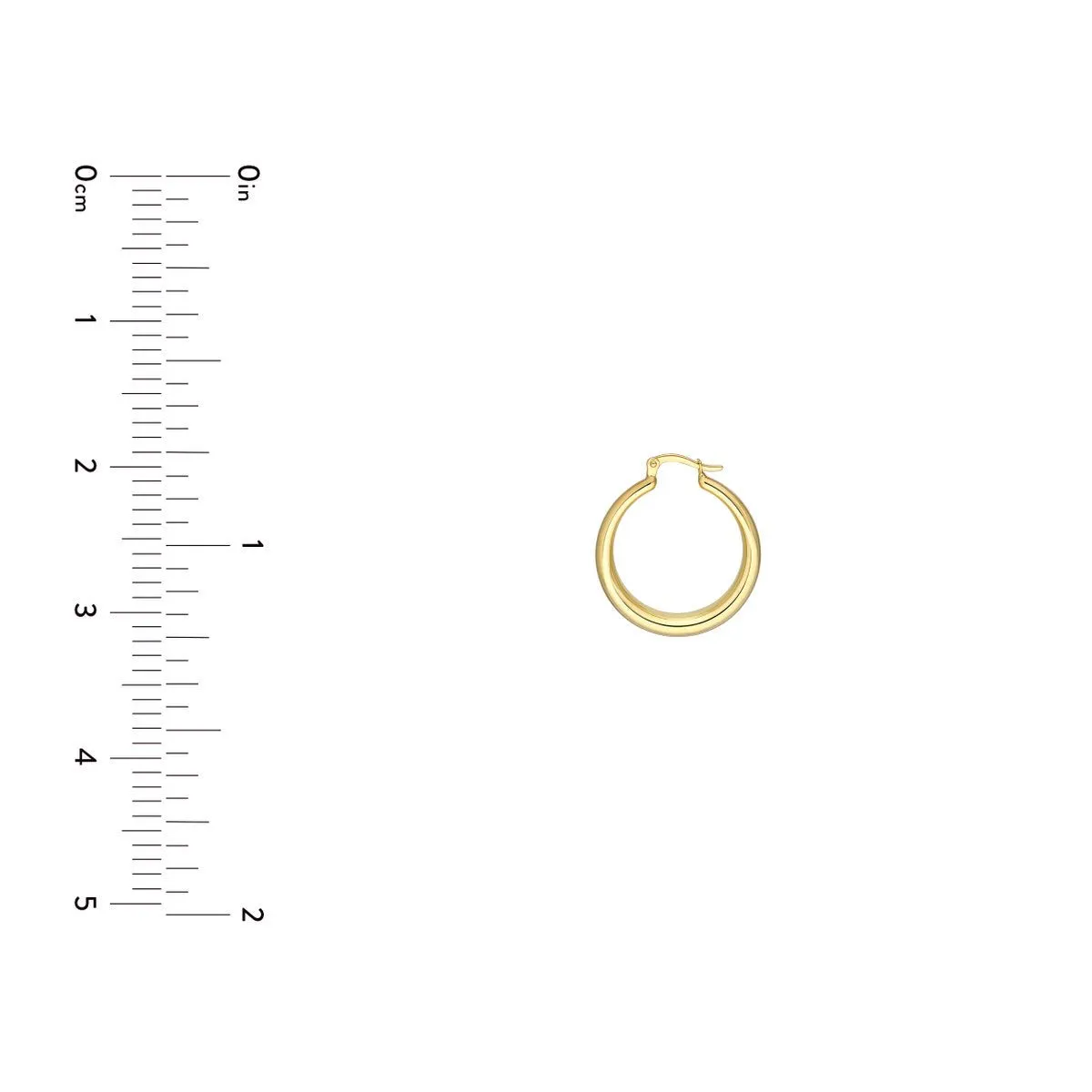 14K Yellow Gold 31.00mm Polished Round Hoop Earrings