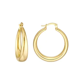 14K Yellow Gold 31.00mm Polished Round Hoop Earrings