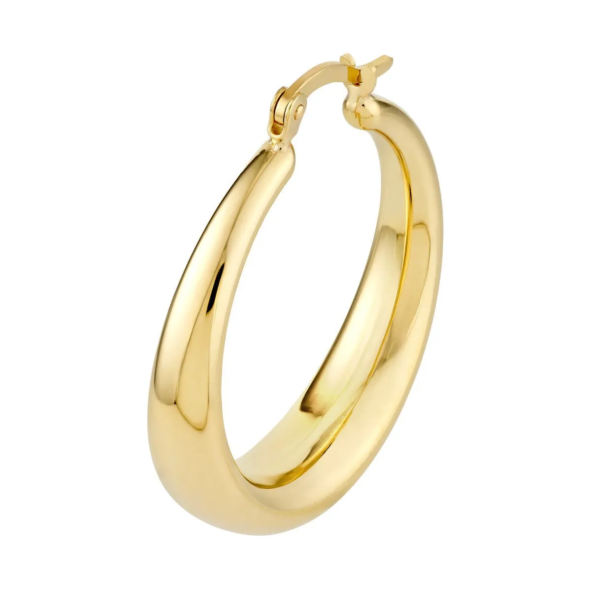 14K Yellow Gold 31.00mm Polished Round Hoop Earrings