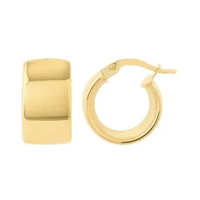 14K Yellow Gold 9.80mm Round Hoop Polished Earrings