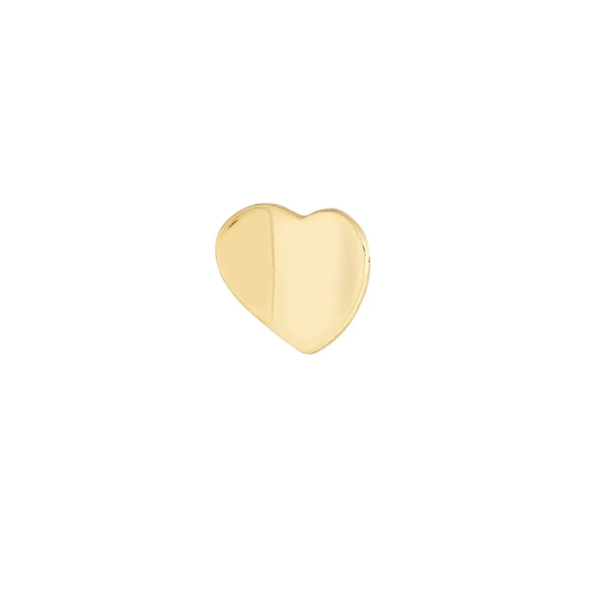 14K Yellow Gold Child's Concave Heart Stud Earrings with Screw Back