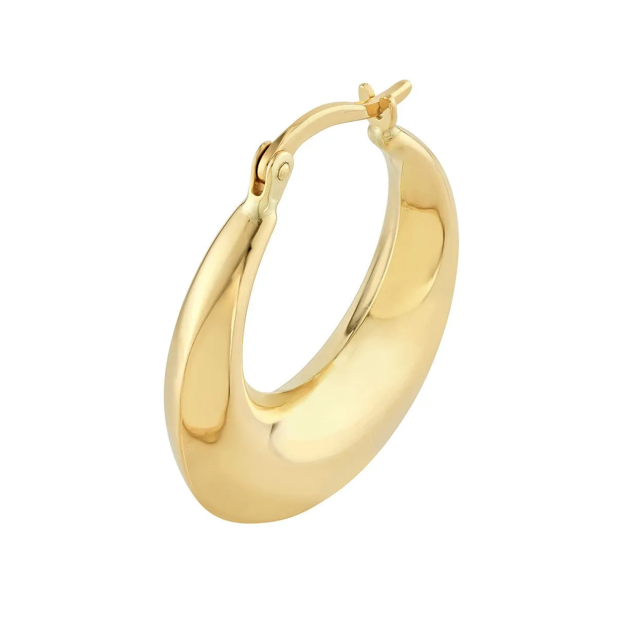 14K Yellow Gold Crescent Hoop Earrings