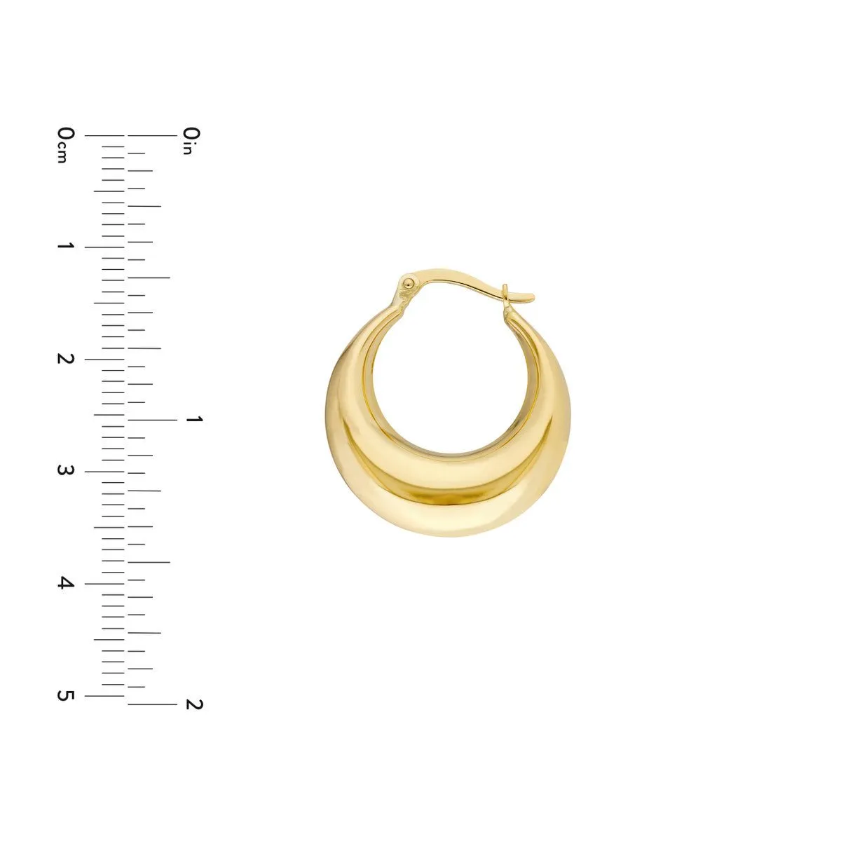 14K Yellow Gold Crescent Hoop Earrings