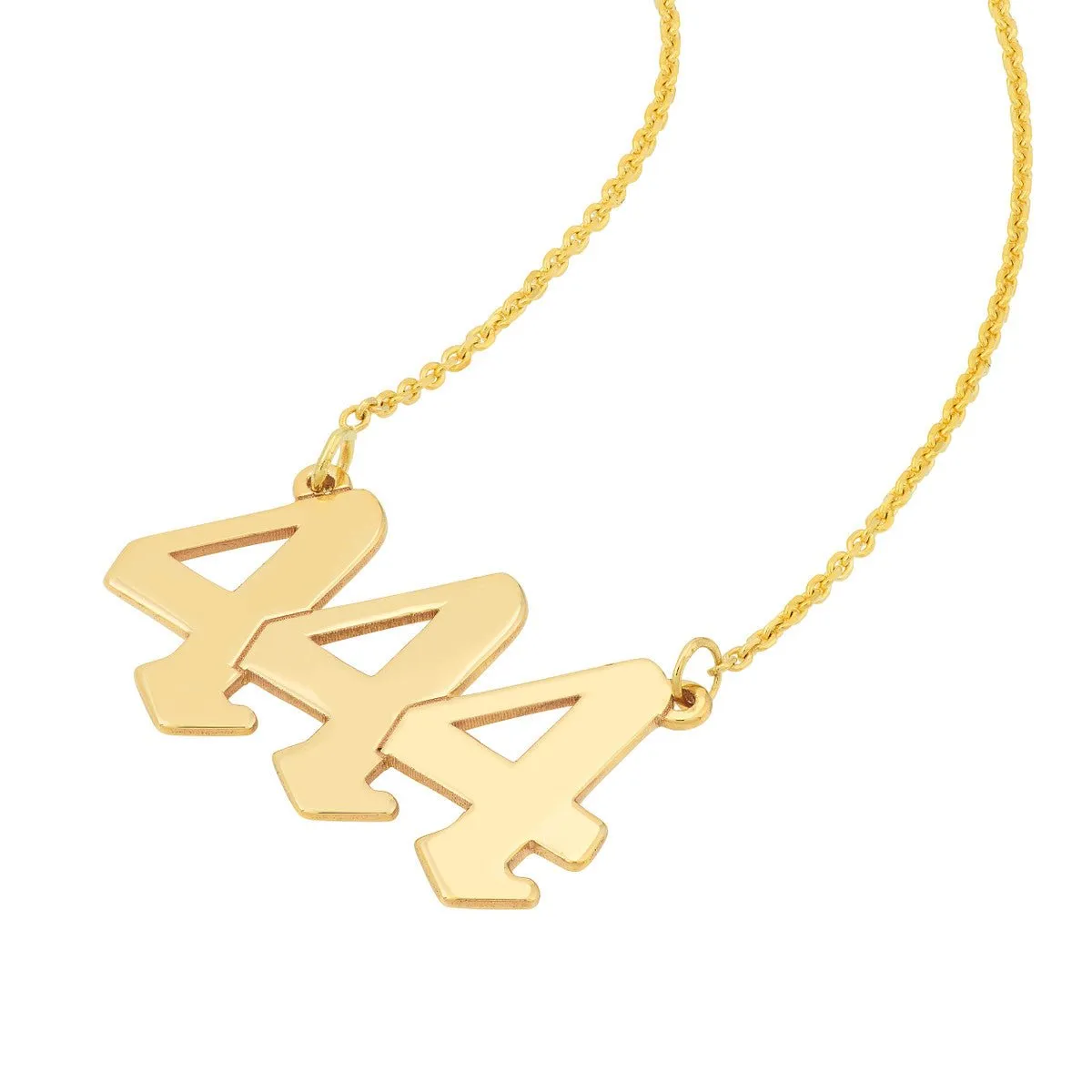 14K Yellow Gold Numerology Angelical No 444 - Protection