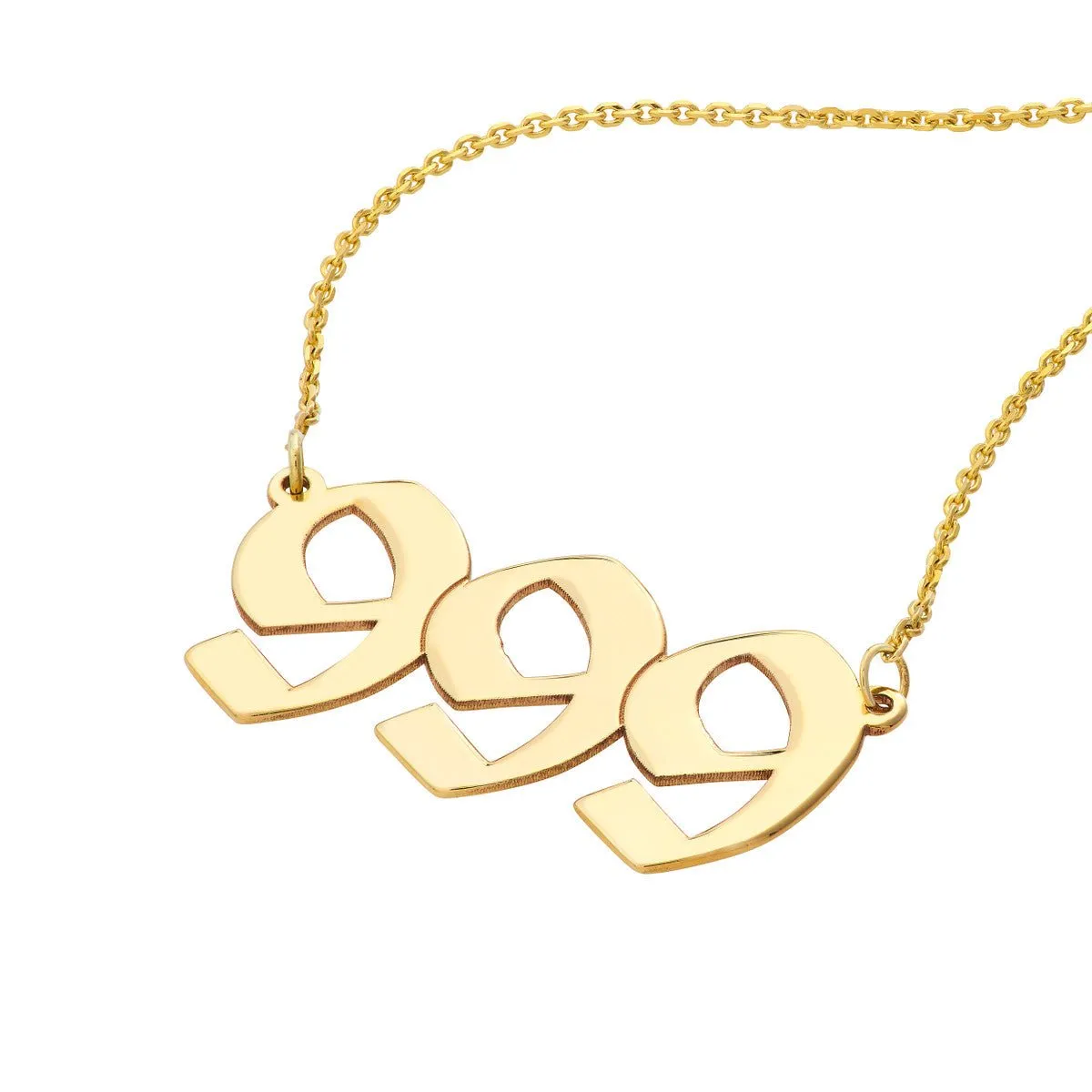 14K Yellow Gold Numerology Angelical No 999 - Release