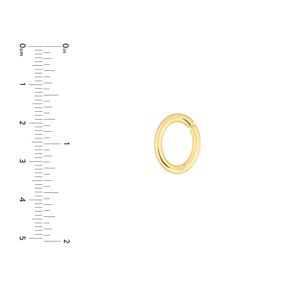 14K Yellow Gold Oval Snap Lock