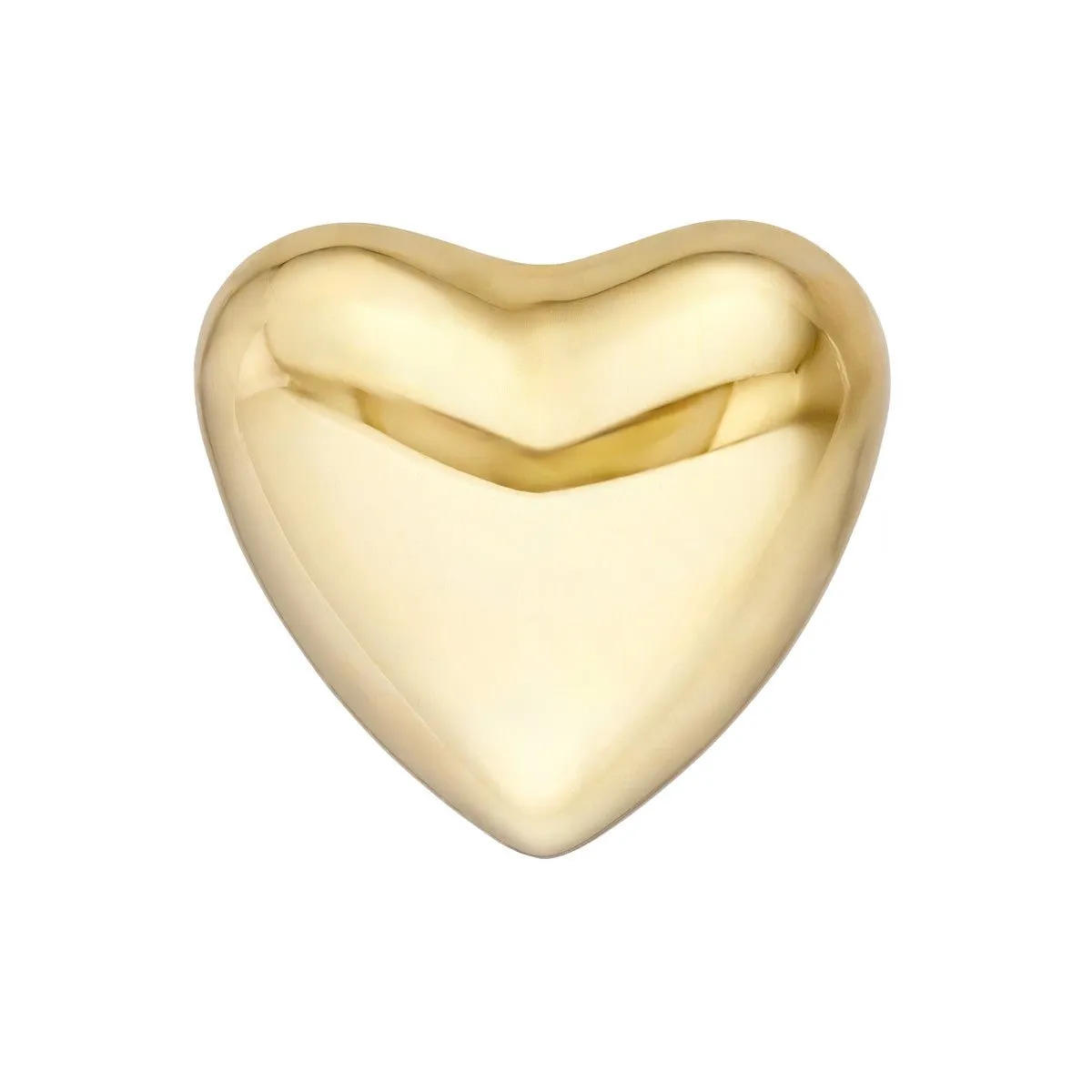 14K Yellow Gold Puff Heart Polished Earrings