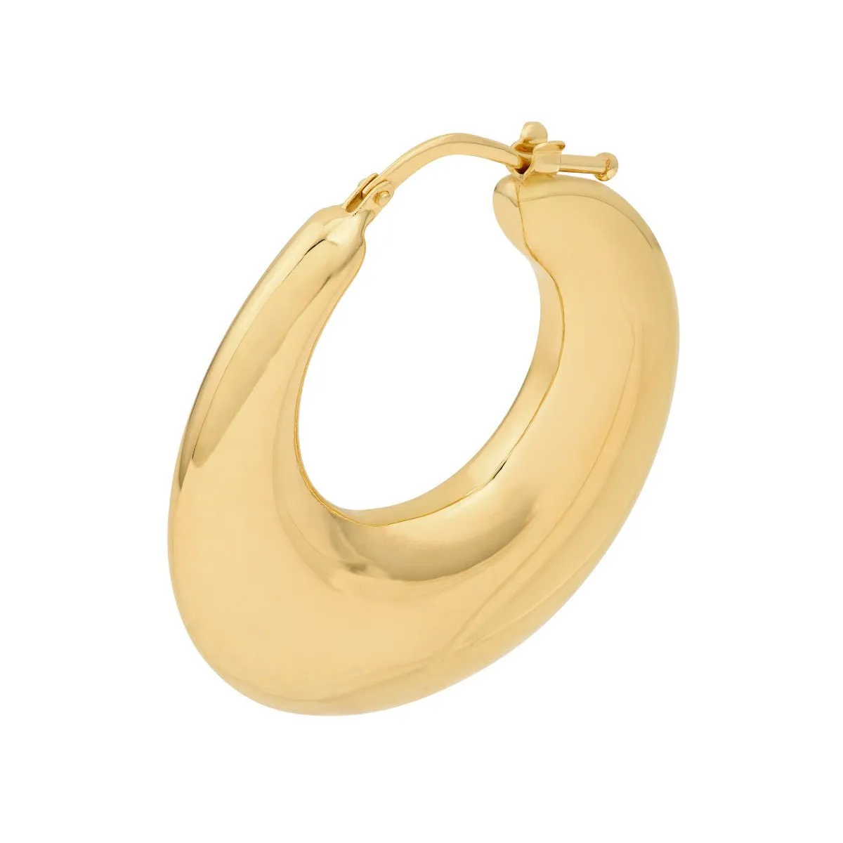 14K Yellow Gold Small Graduated Puffed Hoop Earrings