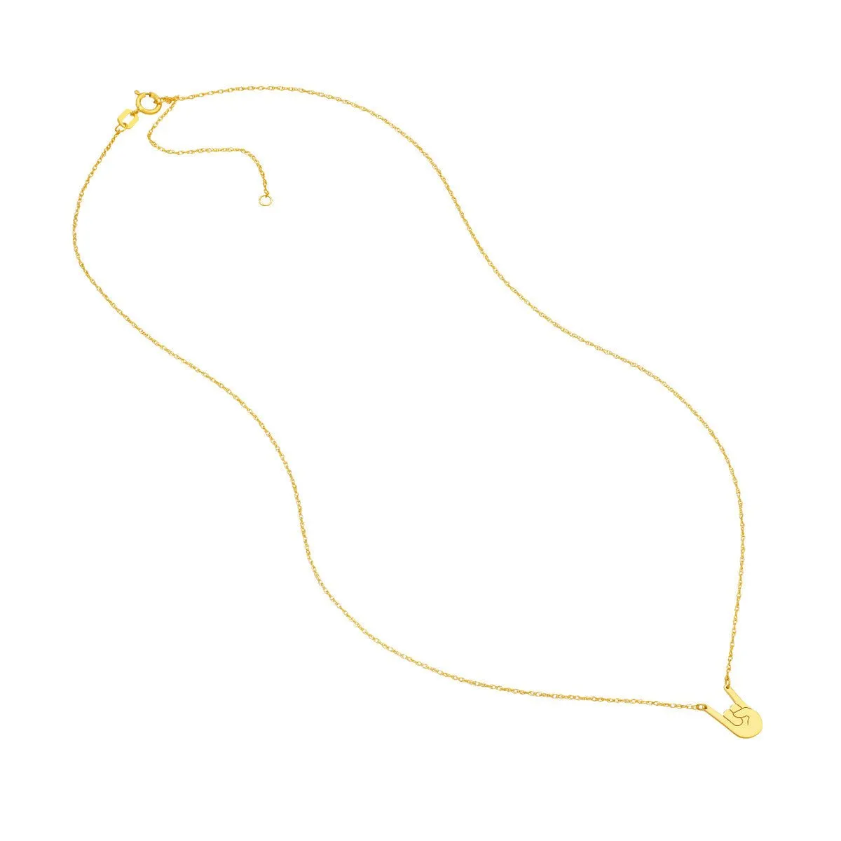 14K Yellow Gold So You ASL I Love You Necklace