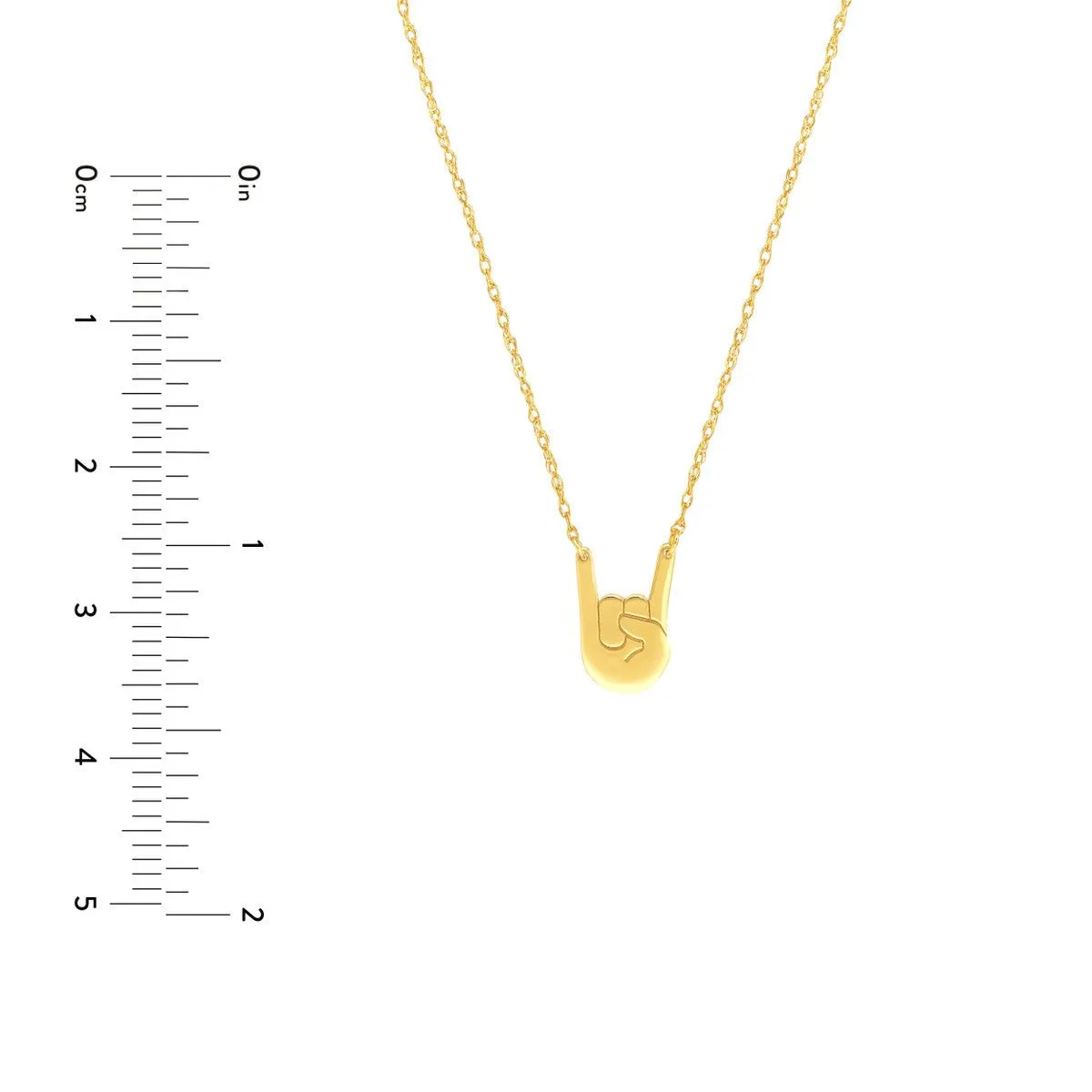 14K Yellow Gold So You ASL I Love You Necklace