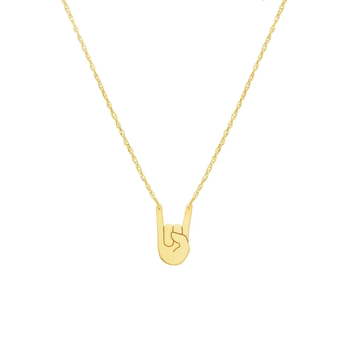 14K Yellow Gold So You ASL I Love You Necklace