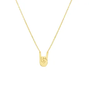 14K Yellow Gold So You ASL I Love You Necklace