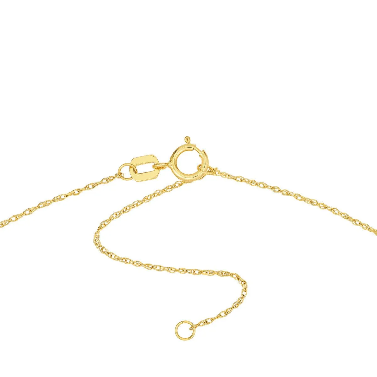 14K Yellow Gold So You Cutout Moon and Star Mini Disc Adj. Necklace