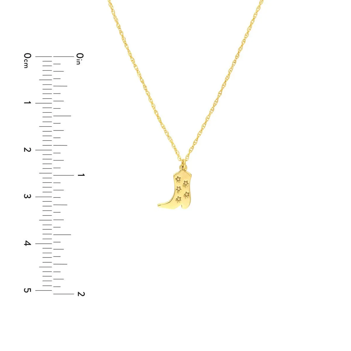 14K Yellow Gold So You Five Stars Cowboy Boot Necklace