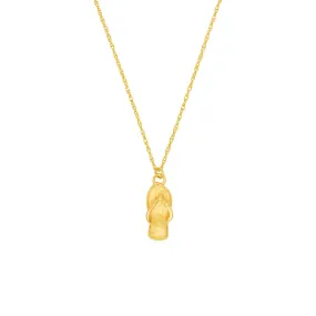 14K Yellow Gold So You Flip Flop Necklace