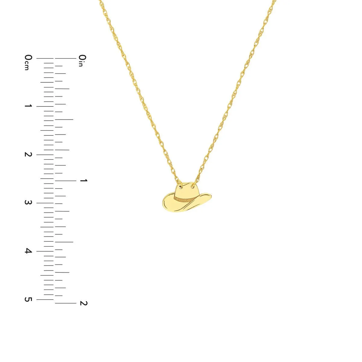 14K Yellow Gold So You Mini Cowboy Hat Necklace