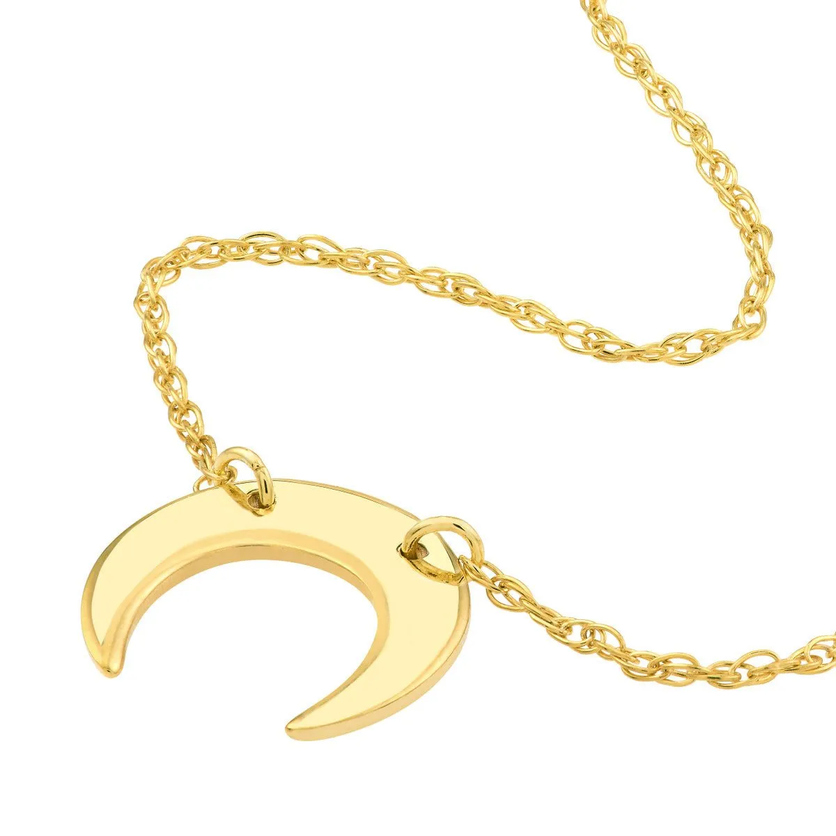 14K Yellow Gold So You Mini Crescent Moon Adj Necklace