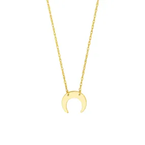 14K Yellow Gold So You Mini Crescent Moon Adj Necklace