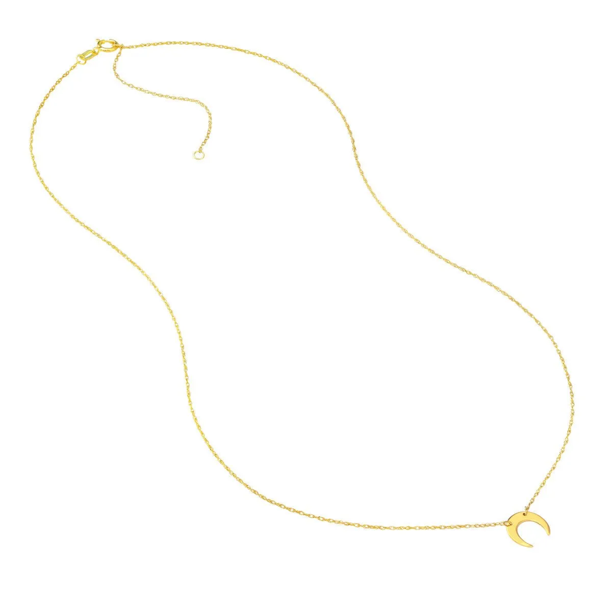 14K Yellow Gold So You Mini Crescent Moon Adj Necklace