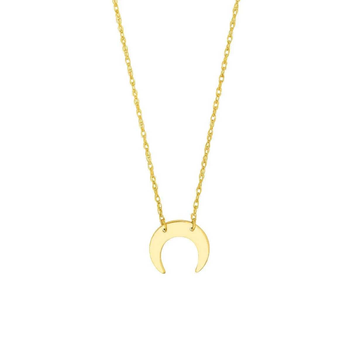 14K Yellow Gold So You Mini Crescent Moon Adj Necklace