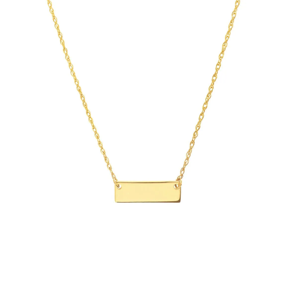 14K Yellow Gold So You Mini Engravable Bar Adjustable Necklace