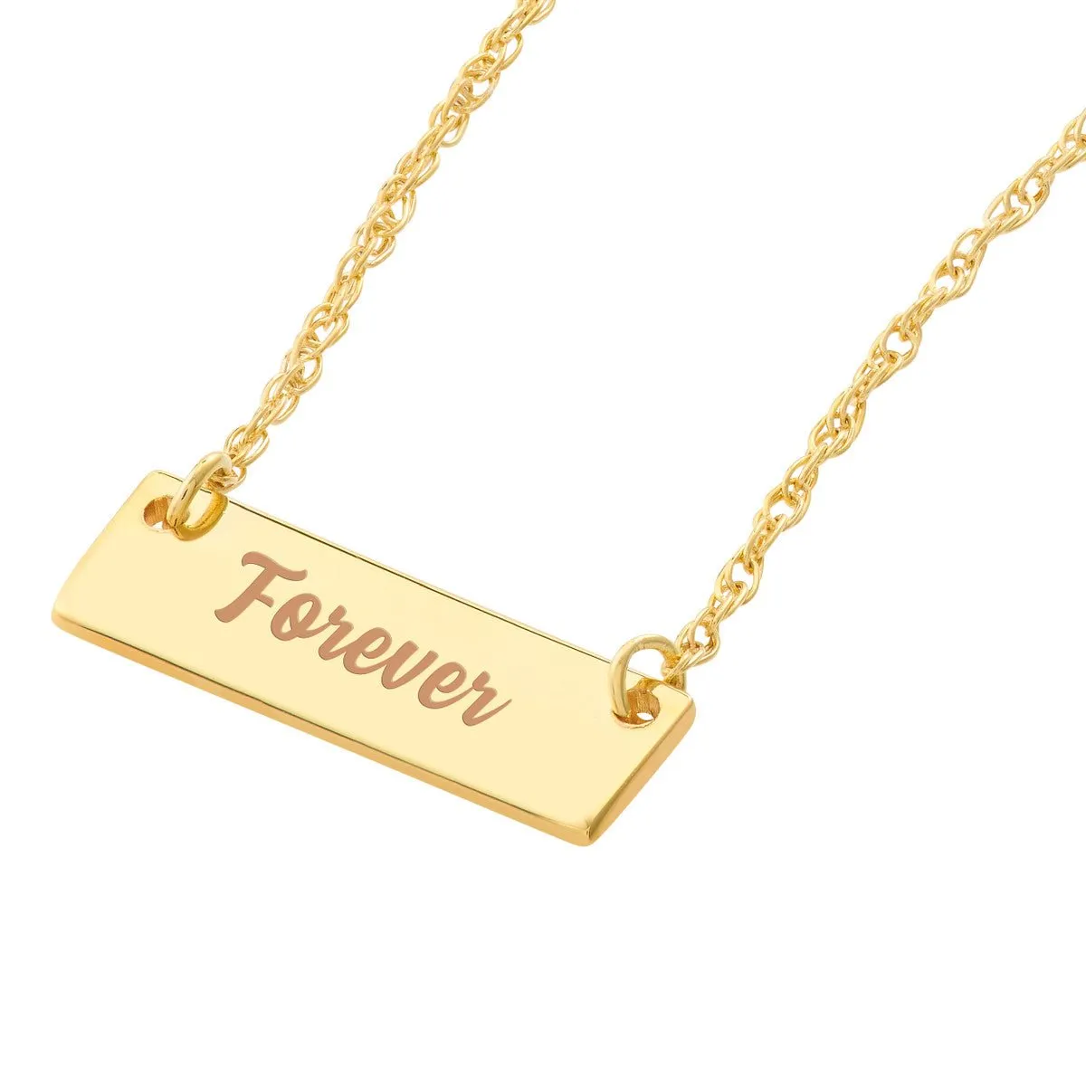 14K Yellow Gold So You Mini Engravable Bar Adjustable Necklace