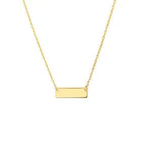 14K Yellow Gold So You Mini Engravable Bar Adjustable Necklace