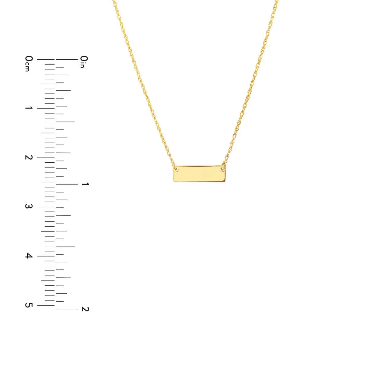 14K Yellow Gold So You Mini Engravable Bar Adjustable Necklace