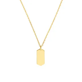 14K Yellow Gold So You Mini Engravable Hexagon Adj Necklace