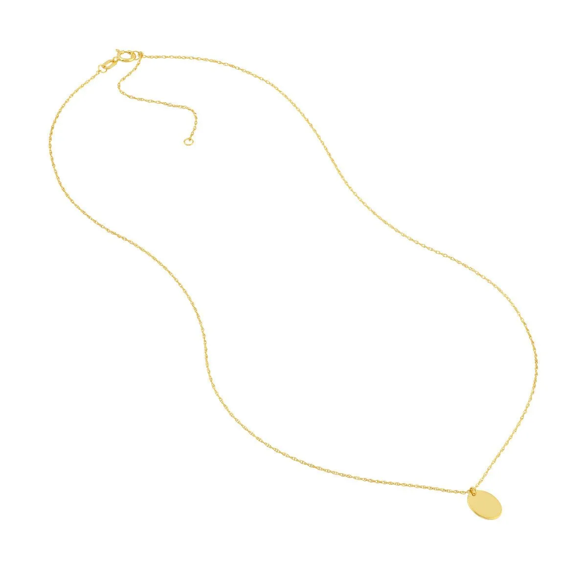 14K Yellow Gold So You Mini Engravable Oval Adjustable Necklace