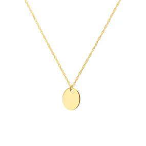 14K Yellow Gold So You Mini Engravable Oval Adjustable Necklace