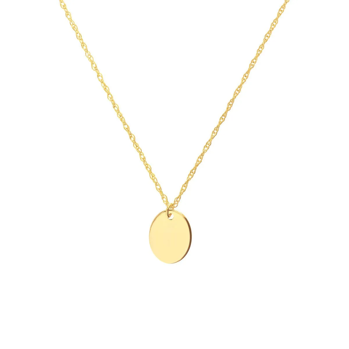 14K Yellow Gold So You Mini Engravable Oval Adjustable Necklace