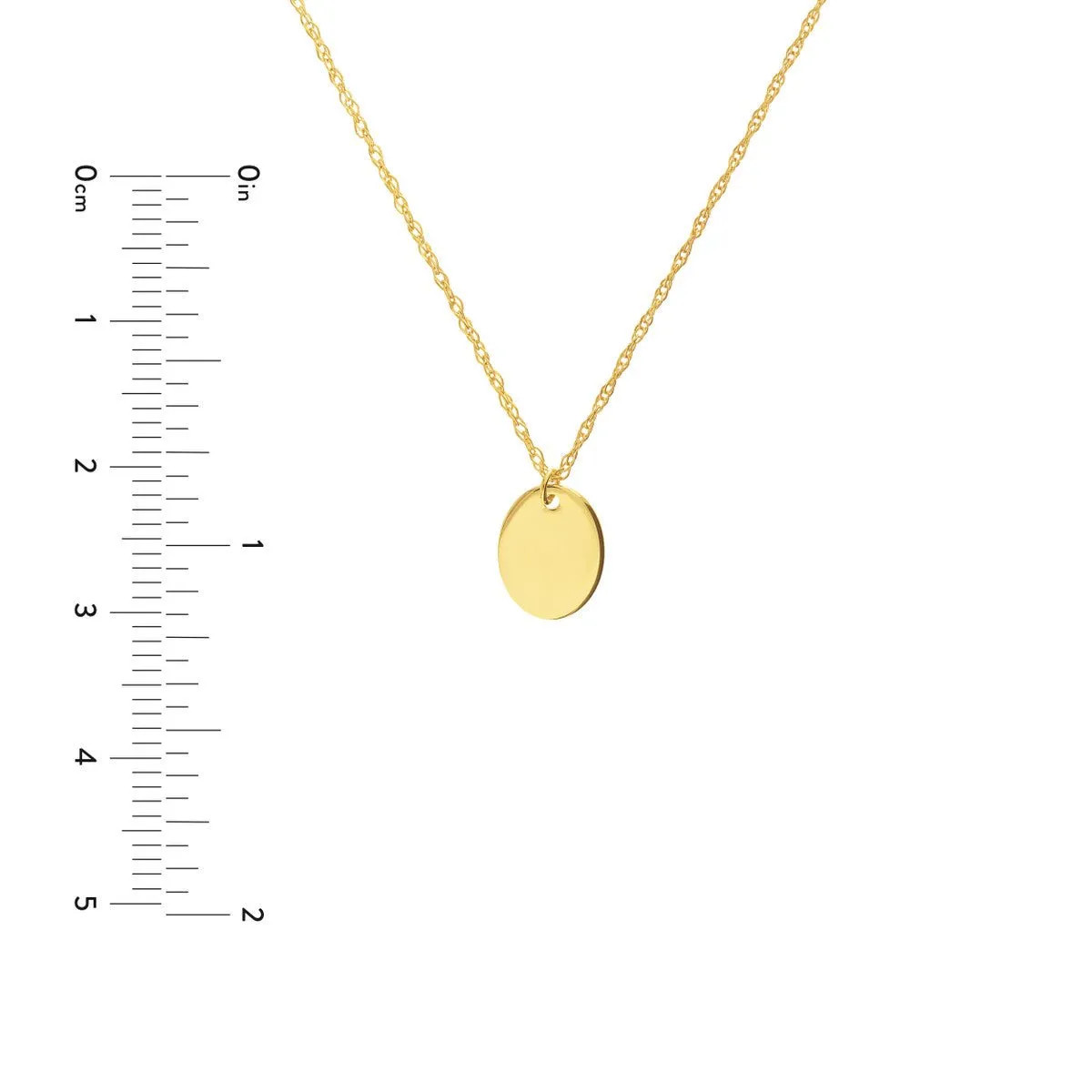 14K Yellow Gold So You Mini Engravable Oval Adjustable Necklace