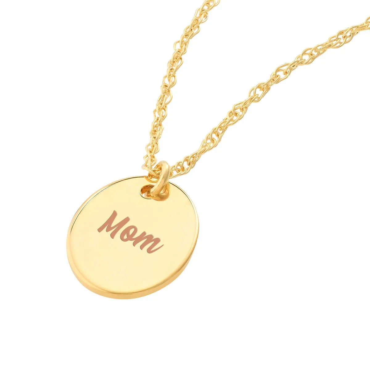 14K Yellow Gold So You Mini Engravable Oval Adjustable Necklace