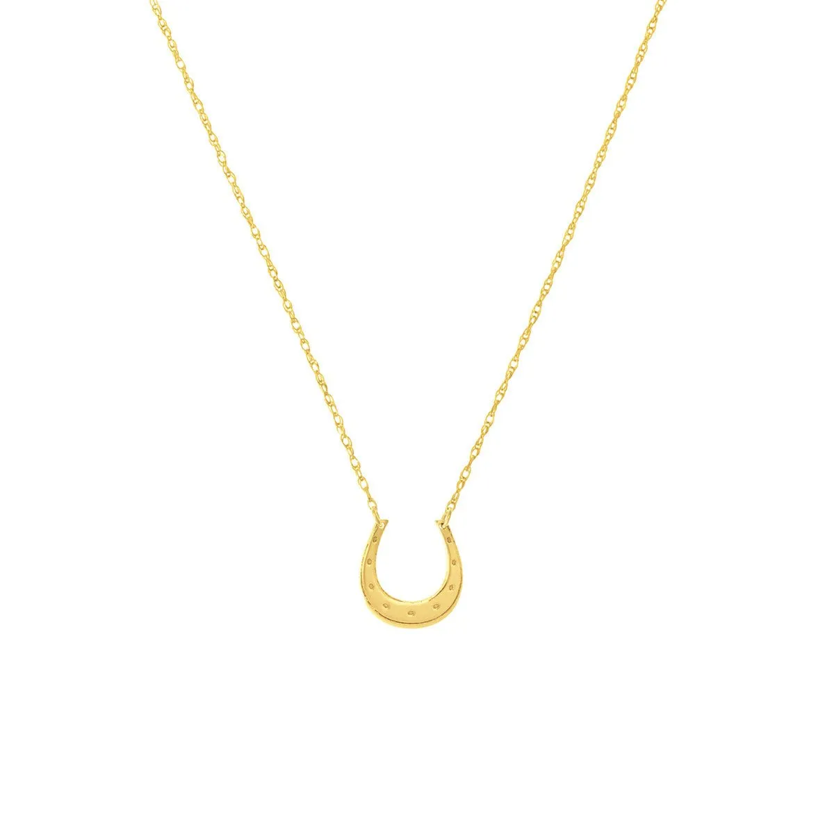 14K Yellow Gold So You Mini Horse Shoe Adjustable Necklace