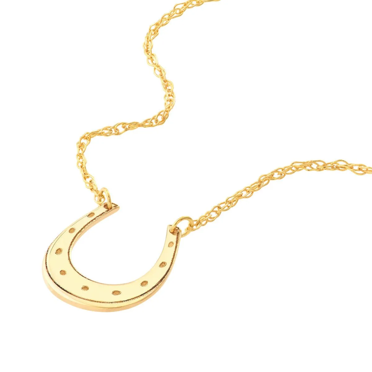 14K Yellow Gold So You Mini Horse Shoe Adjustable Necklace