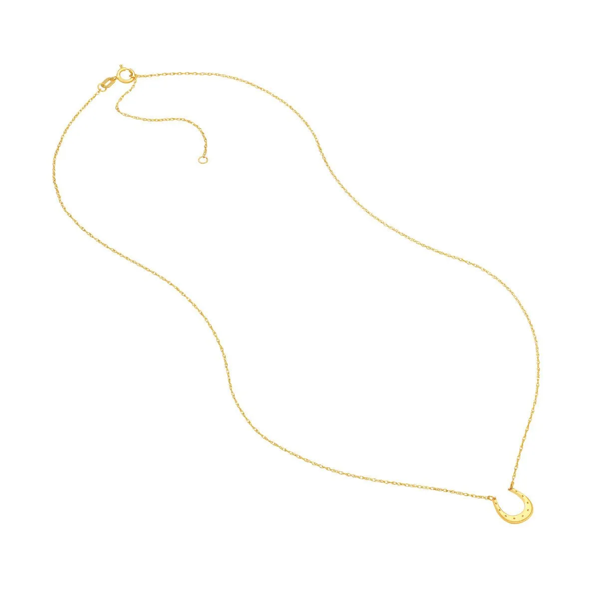 14K Yellow Gold So You Mini Horse Shoe Adjustable Necklace