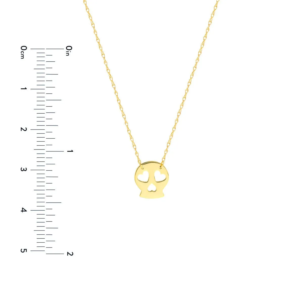 14K Yellow Gold So You Mini Sugar Skull Adjustable Necklace