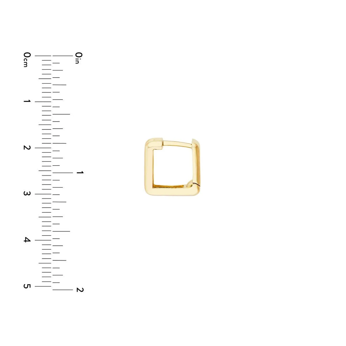 14K Yellow Gold Square Double Row Hoop Earrings