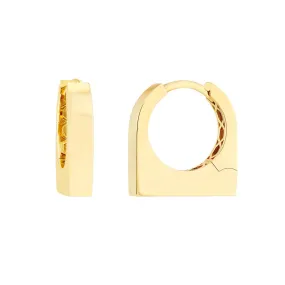 14K Yellow Gold Thick Bar Earrings