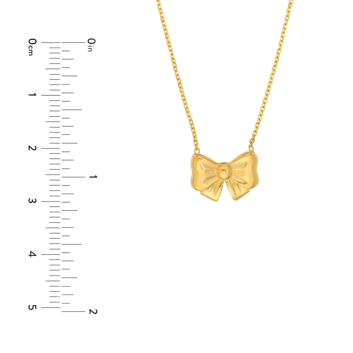 14K Yellow Gold Tied Bow Necklace