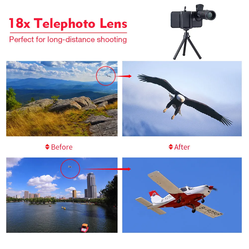 18X Telescope Zoom Mobile Phone Lens w/ Tripod