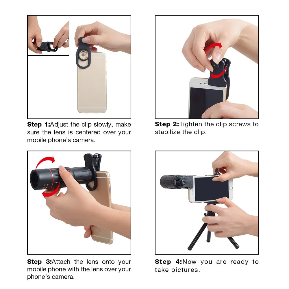 18X Telescope Zoom Mobile Phone Lens w/ Tripod