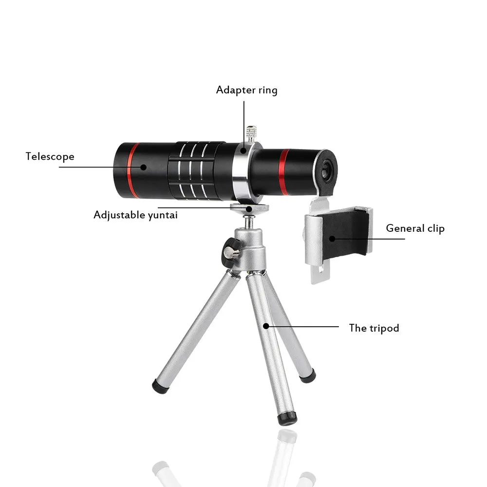 18X Zoom Telescope Phone Camera Lens with Tripod Clip For iPhone, Samsung, Pixels, LG and Oneplus