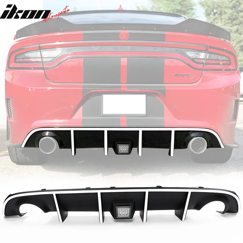 2015-2023 Dodge Charger Rear Diffuser w/ LED Lamp & Reflective Tape PP